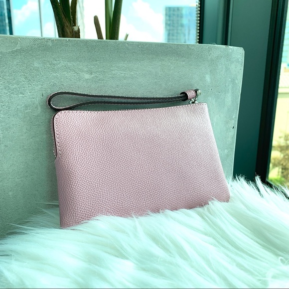 Coach Tulip Pink Corner Zip Wristlet - Picture 3 of 6